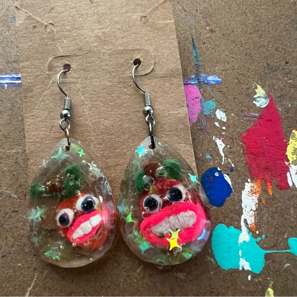 Funky Apple Earrings - Picture 4 of 7